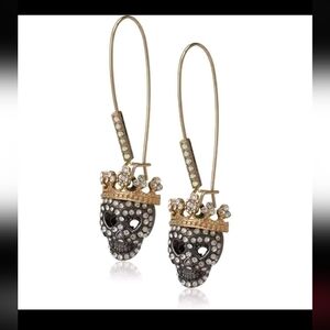 Gold and Silver Skull Earrings